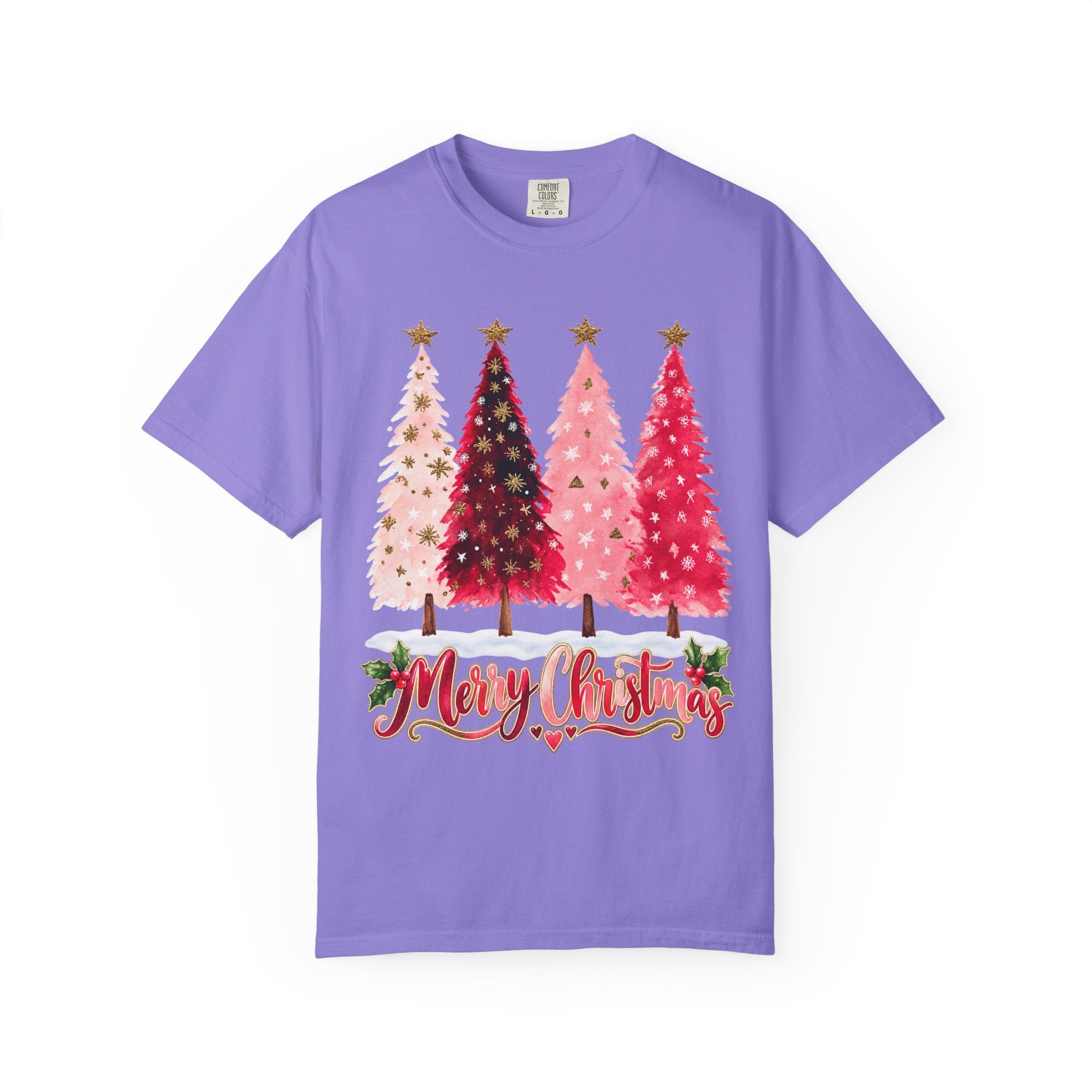 Merry Christmas Pink Tree T-Shirt - t-shirt product image 12