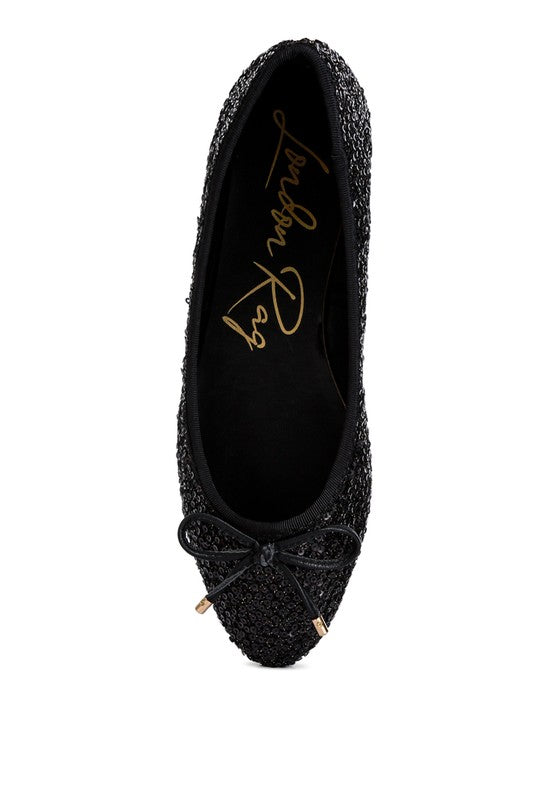 Shop Black Ringo Sequin Embellished Ballet Flats | Women's Shoes Boutique, Ballet Flats, USA Boutique