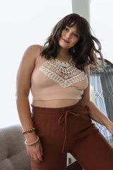 Shop Plus Size Crochet Lace High Neck Bralette | Women's Clothing Boutique, Bralette, USA Boutique