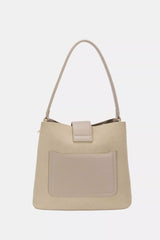 David Jones Leather Trim Shoulder Bag in Taupe, Shoulder Bags, $ 49.00, A Moment Of Now™