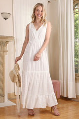 Shop Embroidered White V-Neck Tiered Dress | Shop Fashion Clothing Online, Dresses, USA Boutique