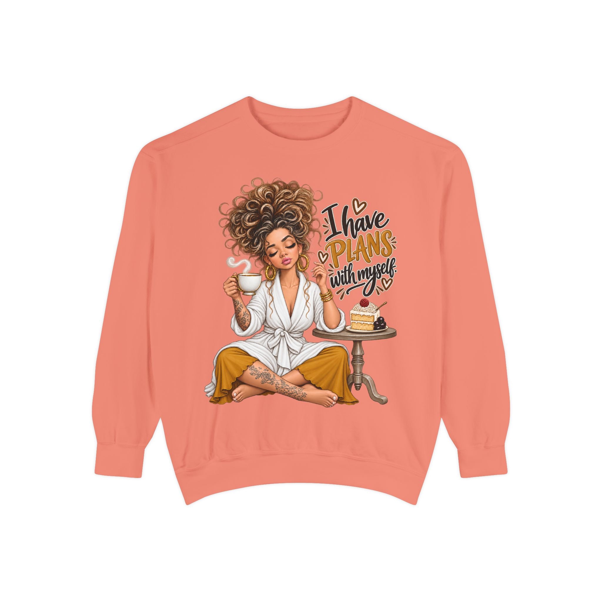 I Have Plans With Myself Sweatshirt — Cozy Self-Care Relaxation Crewneck - sweatshirt product image 2