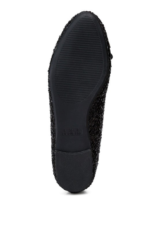 Shop Black Ringo Sequin Embellished Ballet Flats | Women's Shoes Boutique, Ballet Flats, USA Boutique