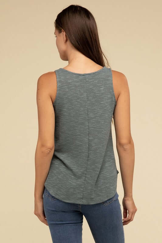 Solid V Neck Sleeveless Cami Tank Top, ZENANA, $ 19.95