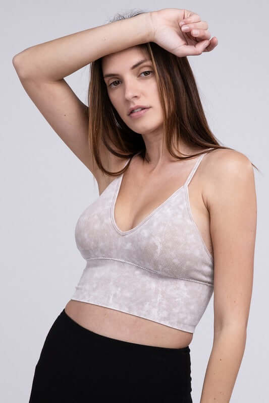 Washed Ribbed Bra Padded Tank Top, ZENANA, $ 22.95