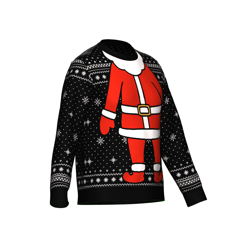 Holiday Christmas Black Santa Unisex Sweater