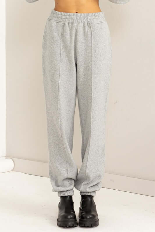 Cute Take High-Waisted Pintuck Sweatpants