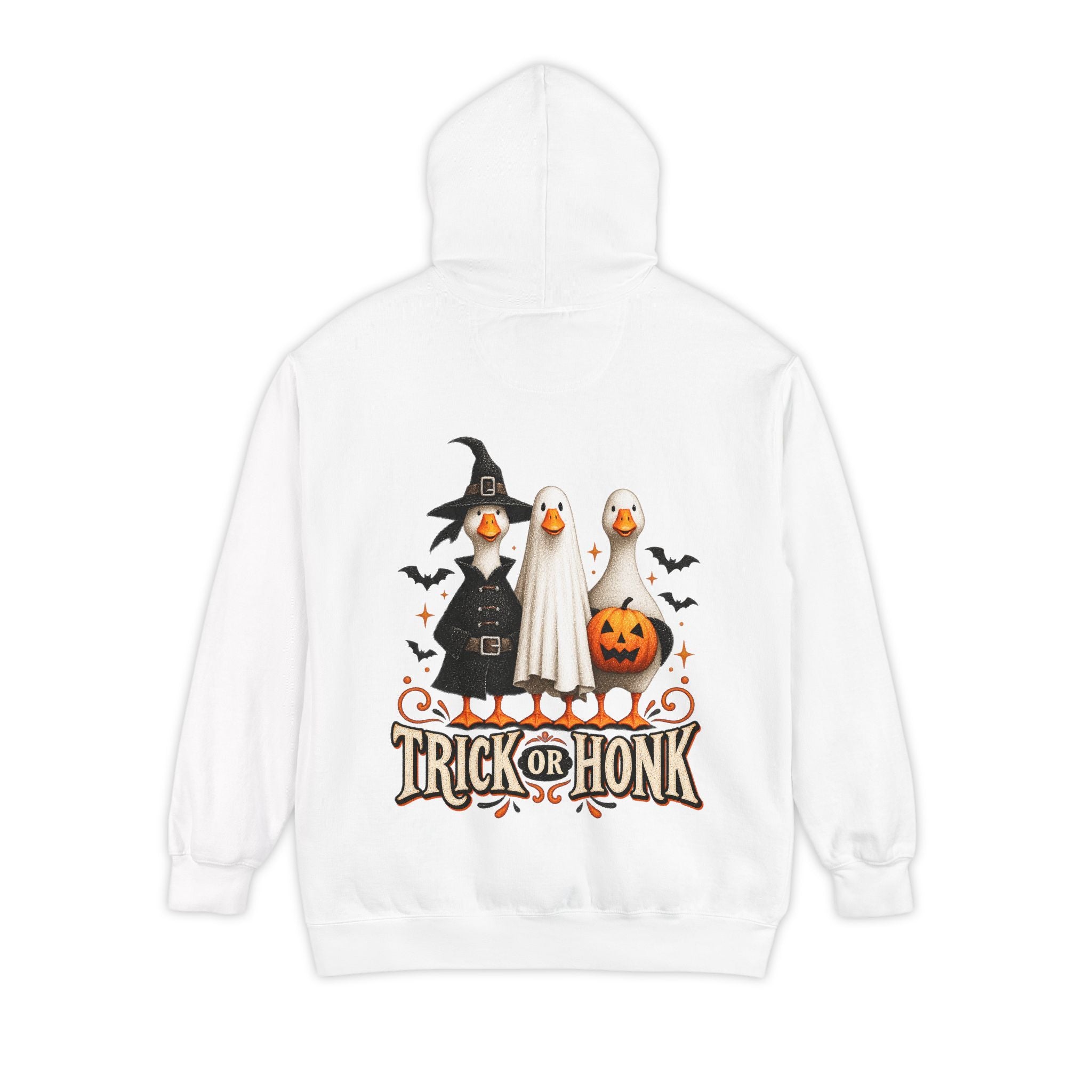 Halloween Witch & Cat Hoodie — 'Trick or Treat' Cozy Graphic Pullover