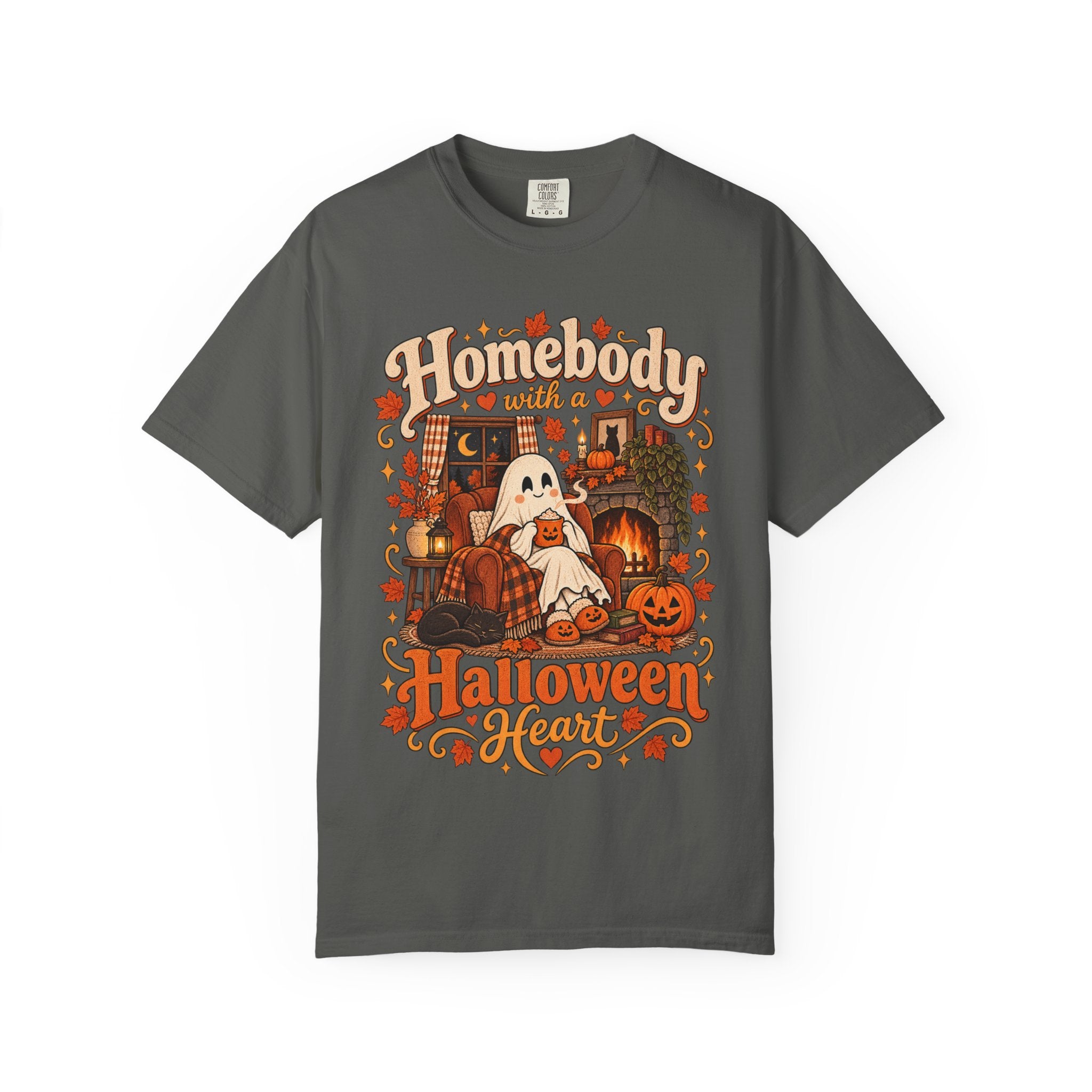 Homebody Halloween Heart T-shirt with ghost and pumpkin graphic product photo 20