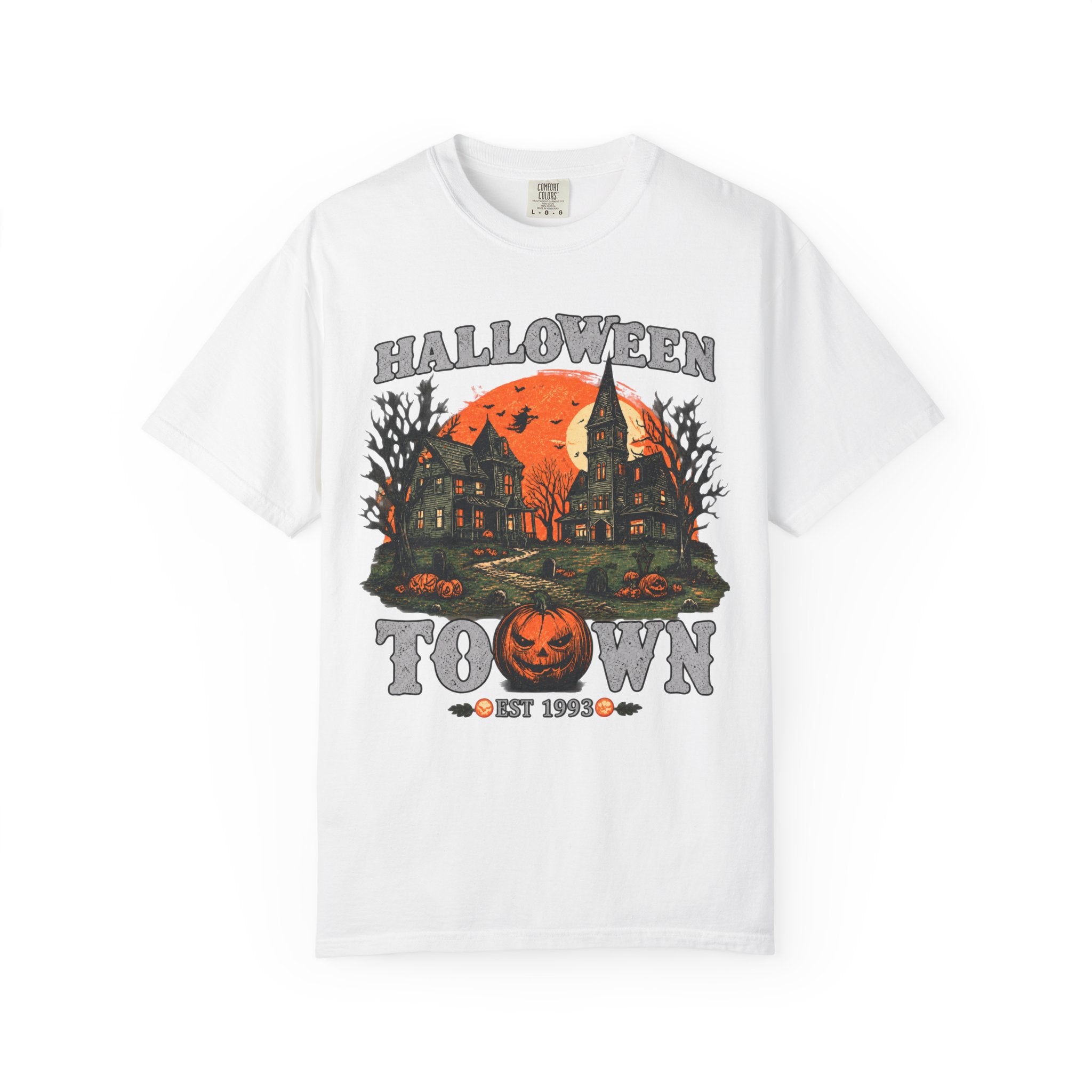 Halloween Town Vintage Tee — Haunted Pumpkin Village Graphic T-Shirt - t-shirt product image 1