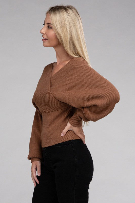 Shop Viscose Cross Wrap Pullover Sweater For Women | Boutique Clothing, Sweaters, USA Boutique