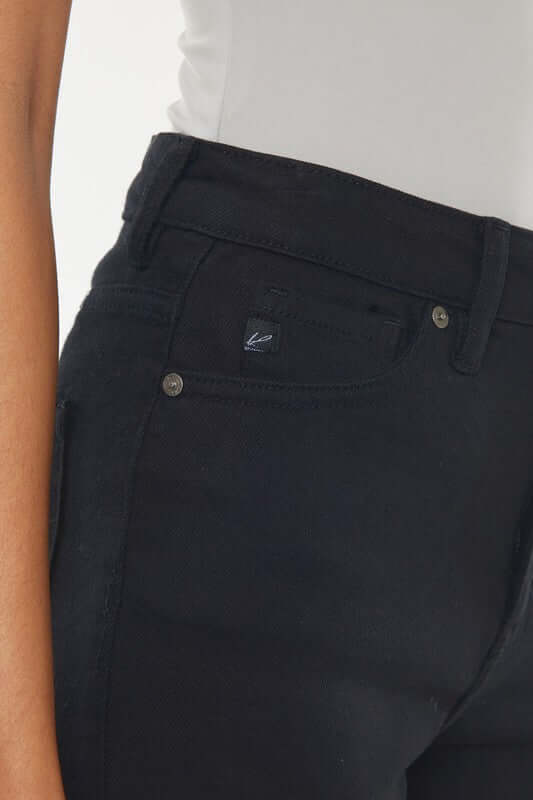 Black High Rise Black Denim Shorts, Kan Can USA, $ 68.95