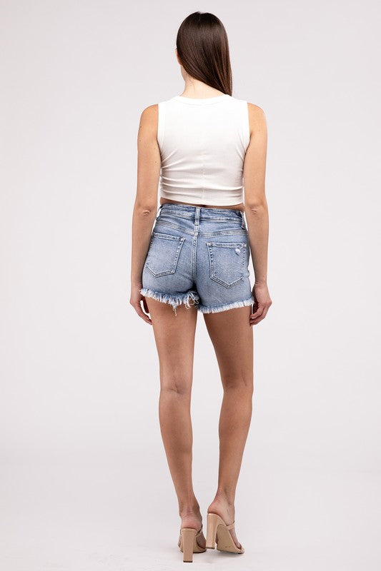 Shop Raw Frayed Hem Ripped Denim Shorts, , USA Boutique