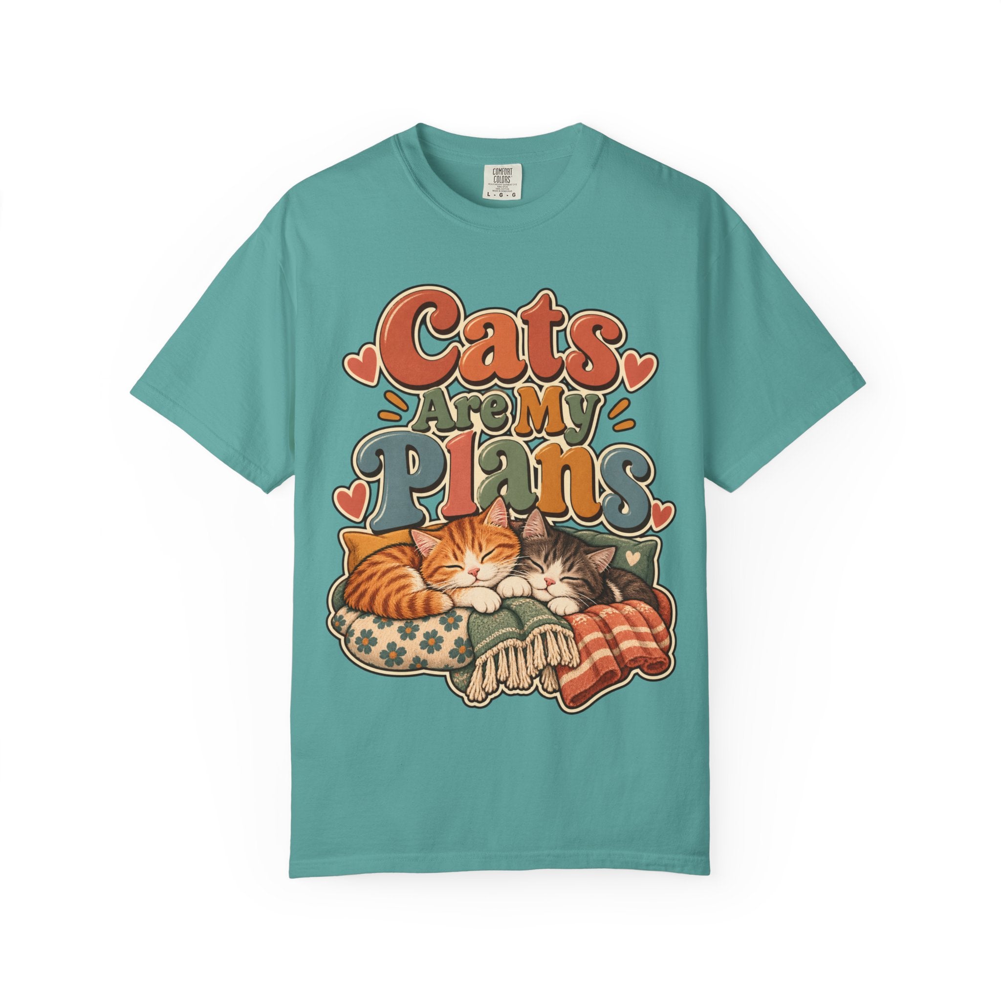 Cats Are My Plans T-Shirt — Retro Sleeping Cats Comfort Colors® Tee