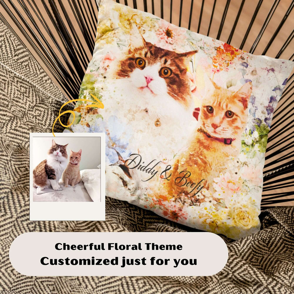 Custom Watercolor Pet Pillow | Unique Gift, Throw Pillows, $ 65.00, A Moment Of Now™