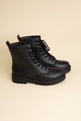 Shop Shop Women's Black Epsom Combat Boots | Fashion Boutique Online, Combat Boots, USA Boutique
