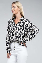 Allover Animal Print Collared Shirt, Nuvi Apparel, $ 35.95