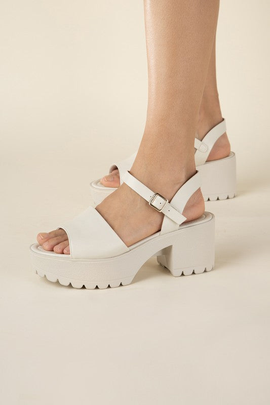 Shop Stacie Women's Platform Ankle Strap Sandals in Black or White , Sandals, USA Boutique