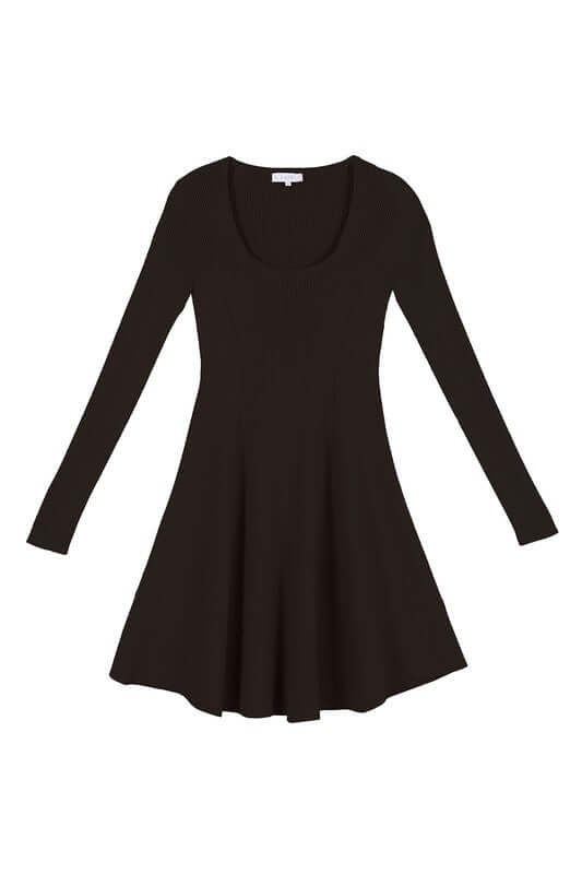 Knitted Fit Long Sleeve Flare Mini Dress - Perfect for Any Occasion, Dresses, $ 51.95, A Moment Of Now™