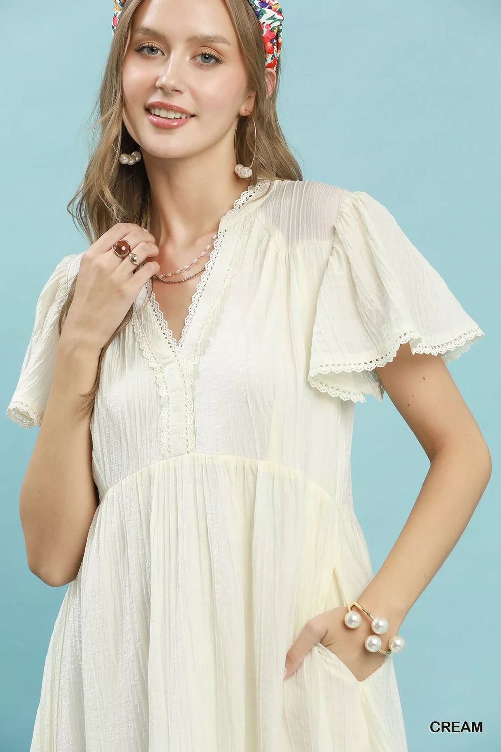 Umgee Textured Tiered Midi Dress with Side Pockets | Boutique In USA, Dresses, $ 69.00, A Moment Of Now™