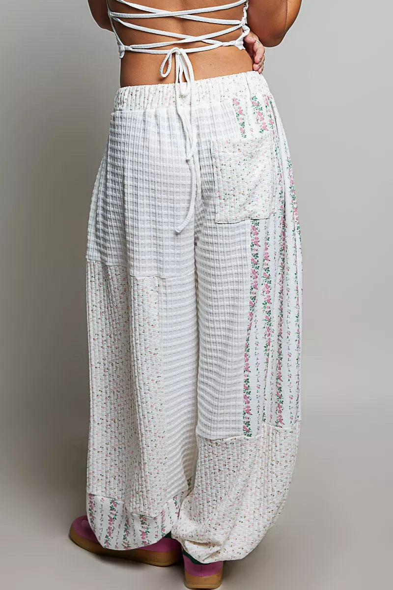 POL Patchwork Mixed Knit Wide Leg Pants, Pants, $ 69.00, A Moment Of Now™