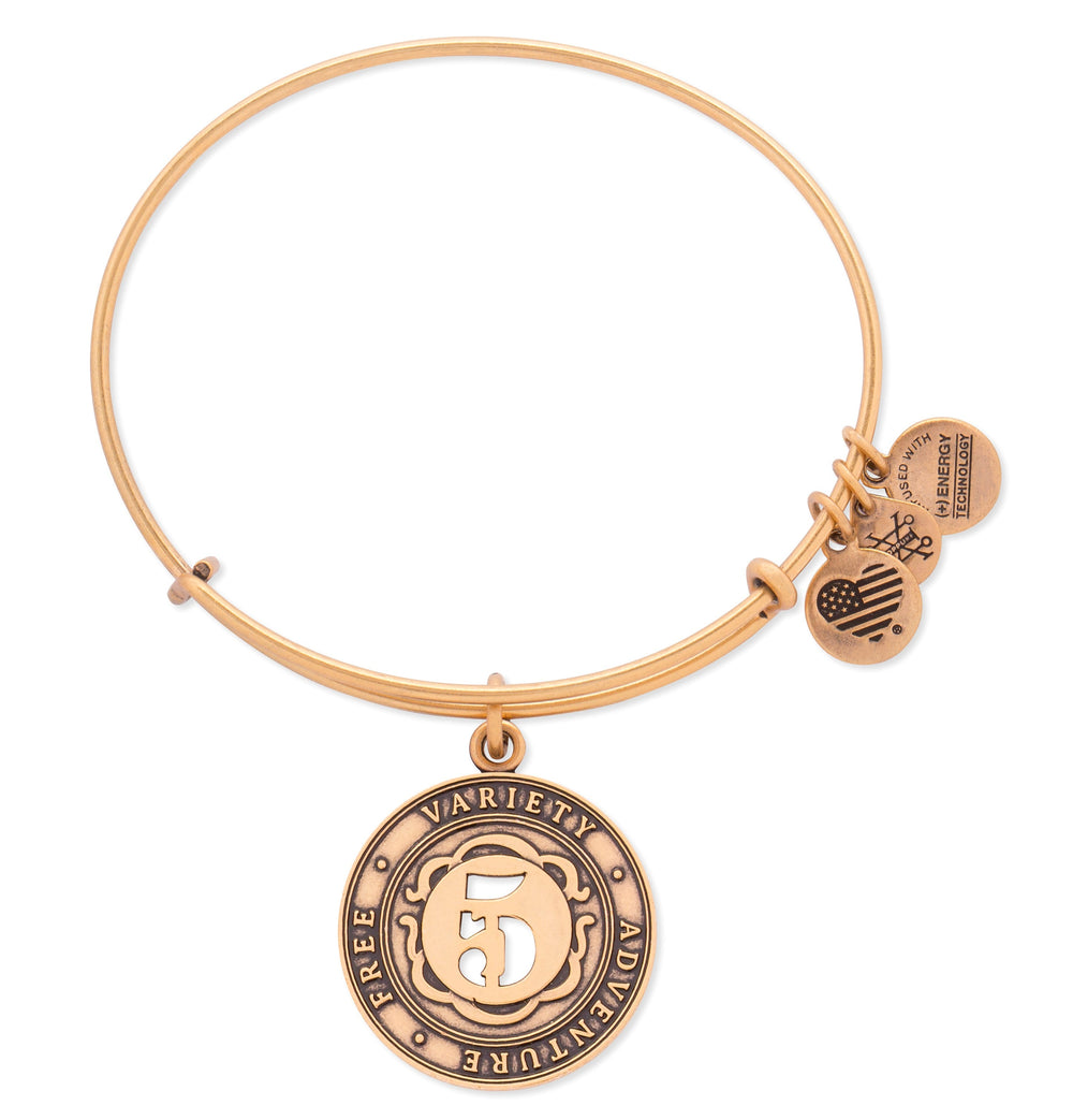 Number 5 Charm Bangle Bracelet | Free, Variety, and Adventure, Bracelets, $ 9.90, A Moment Of Now™