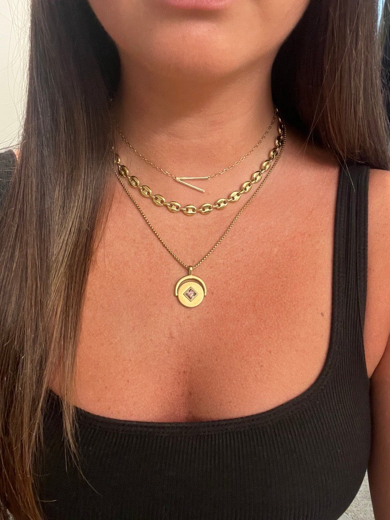 Initial V Precious Elongated Necklace, Necklaces, $ 39.90, A Moment Of Now™