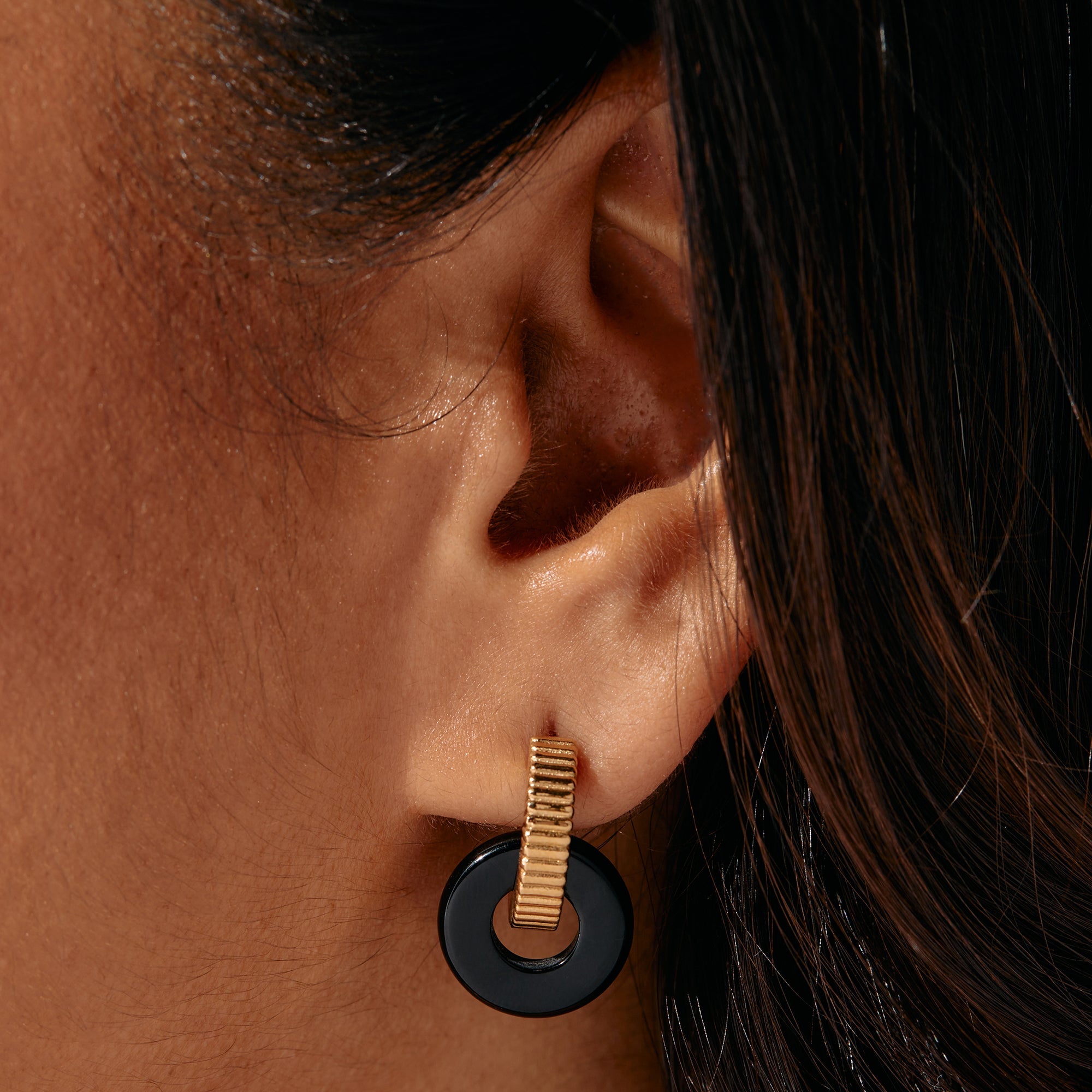 Black Onyx Textured Earrings, Earrings, $ 18.90, A Moment Of Now™