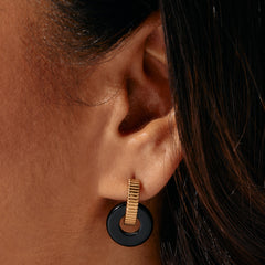 Black Onyx Textured Earrings, Earrings, $ 18.90, A Moment Of Now™