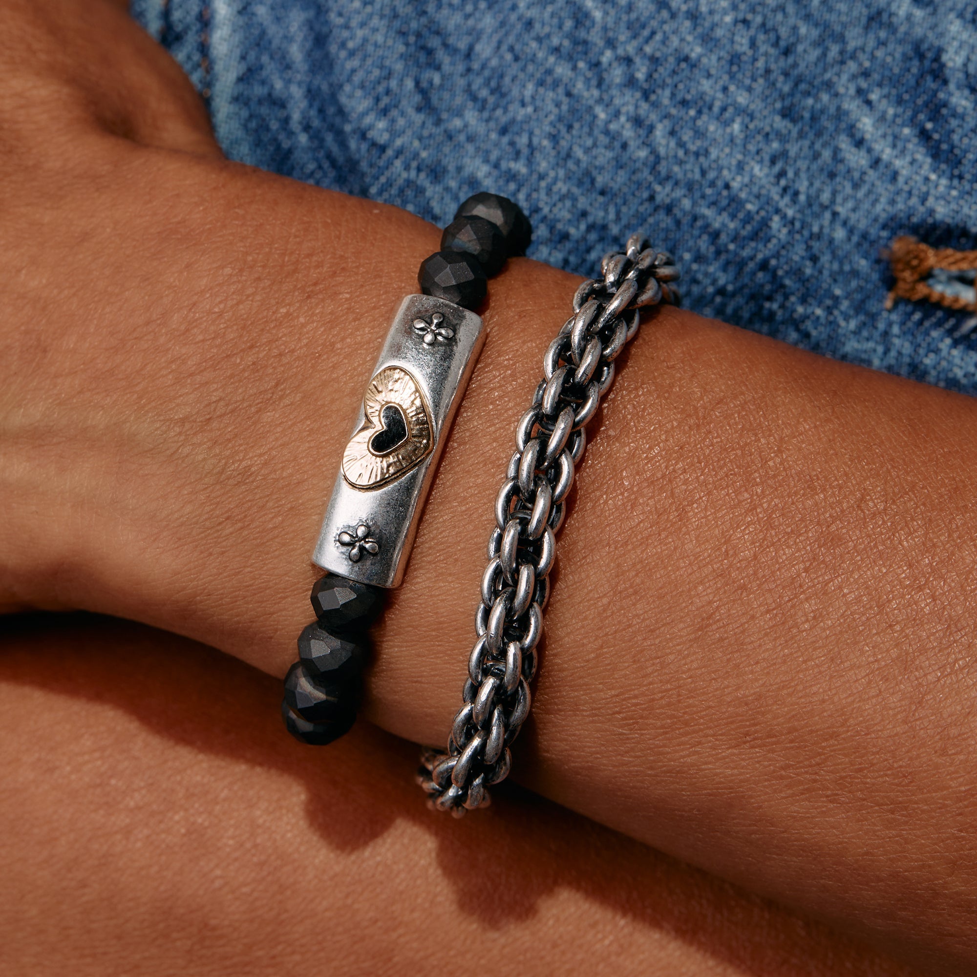 Antique Heart Stretch Bracelet, Bracelets, $ 34.00, A Moment Of Now™