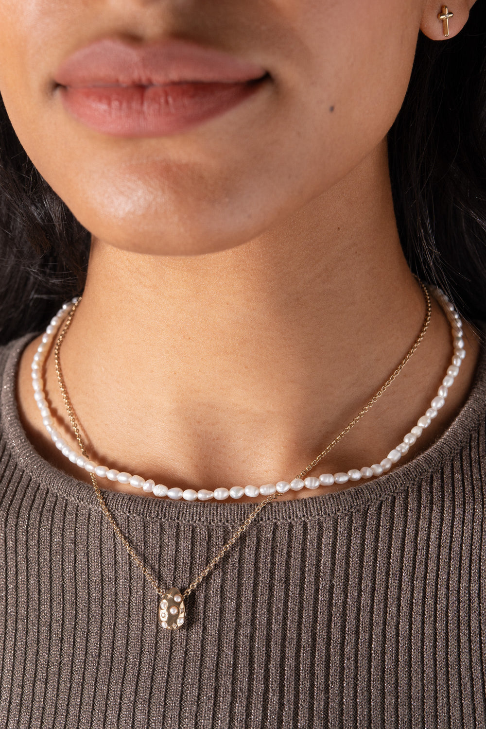 Pearl and Crystal Pendant Necklace, Necklaces, $ 34.90, A Moment Of Now™