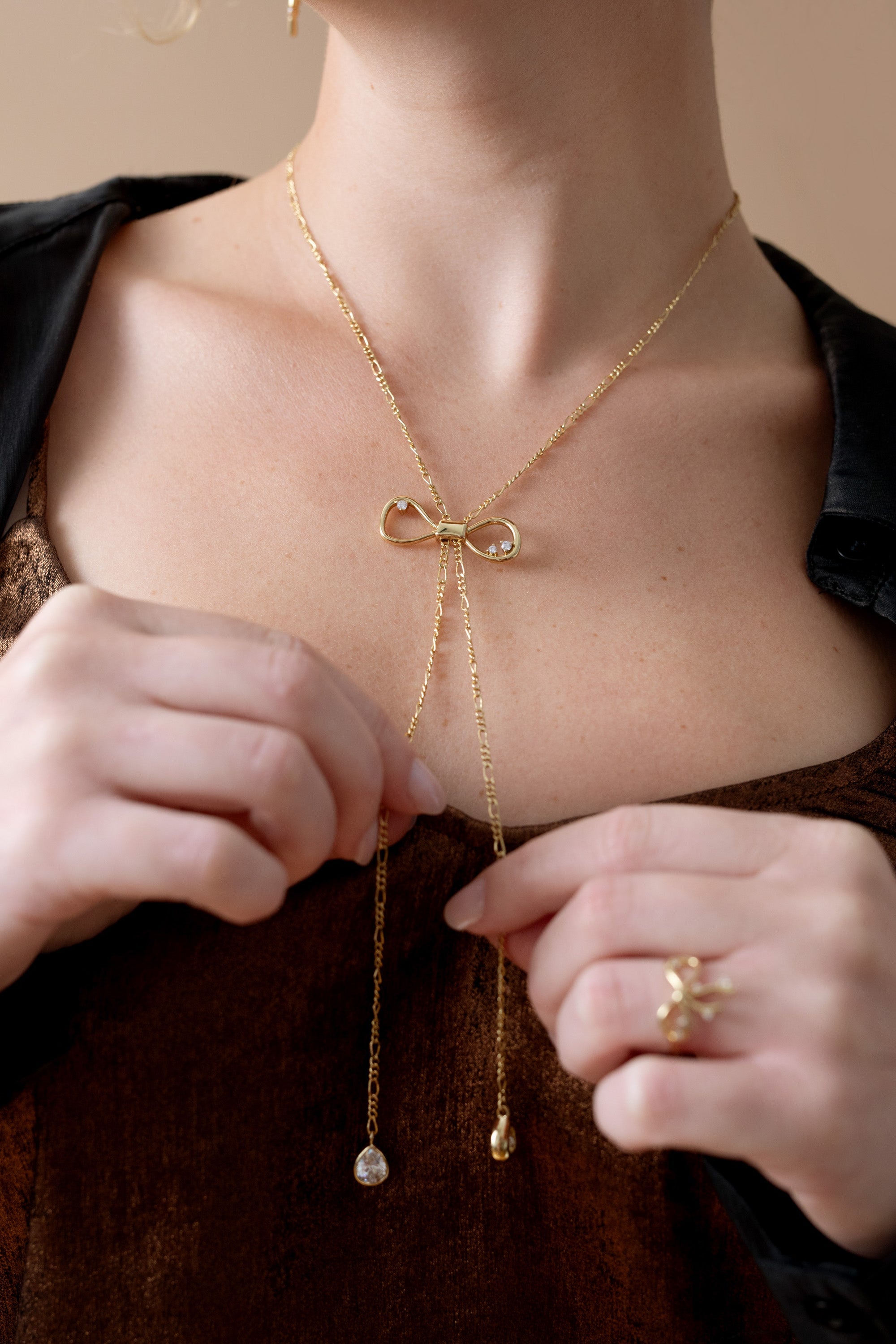 Coquette Bow Necklace, Necklaces, $ 44.00, A Moment Of Now™