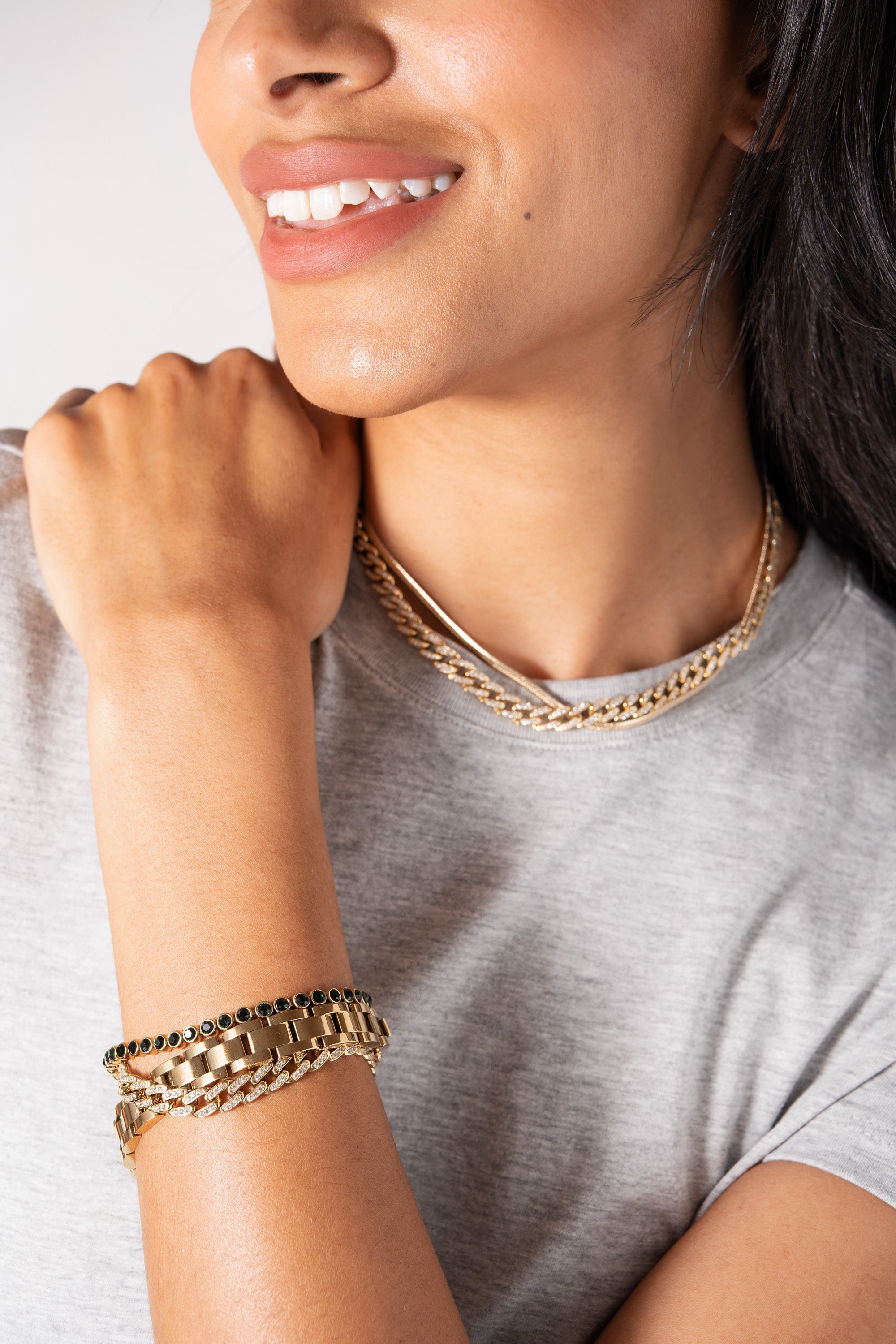 Crystal Pave Curb Chain Bracelet, Bracelets, $ 98.00, A Moment Of Now™