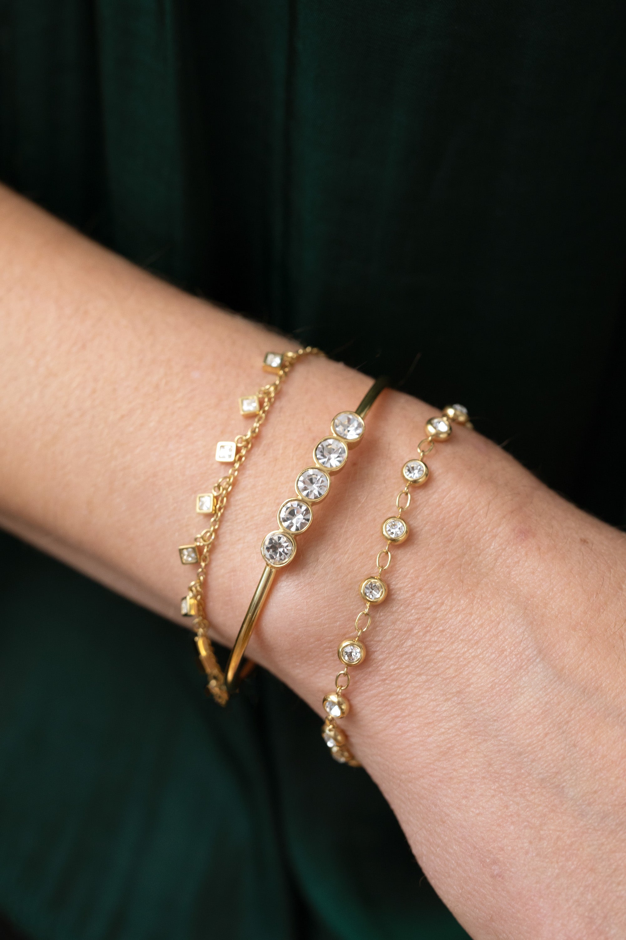 Crystal Pebble Chain Bracelet, Bracelets, $ 39.90, A Moment Of Now™