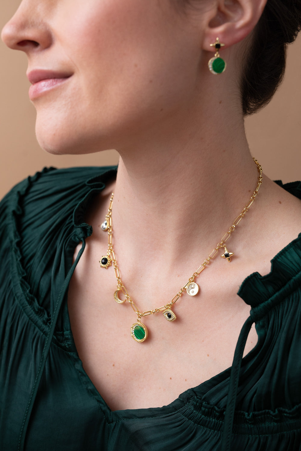 Malachite Drop Earrings, Earrings, $ 21.90, A Moment Of Now™
