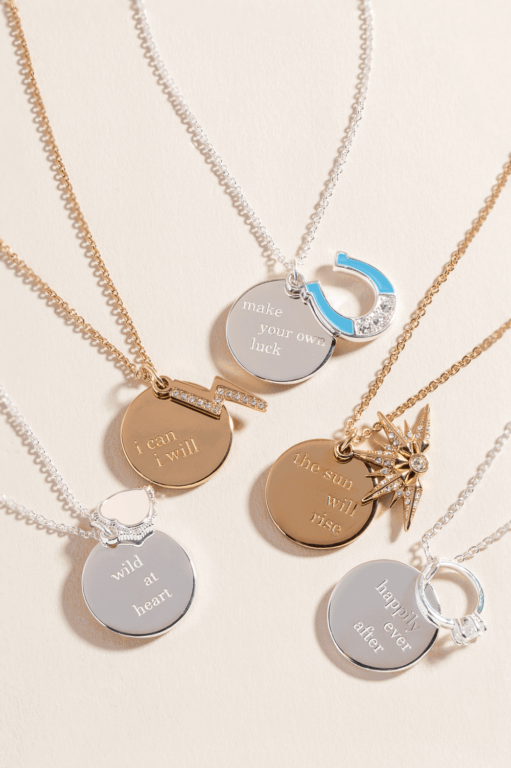 “Make Your Own Luck” Duo Charm Pendant Necklace, Necklaces, $ 29.90, A Moment Of Now™
