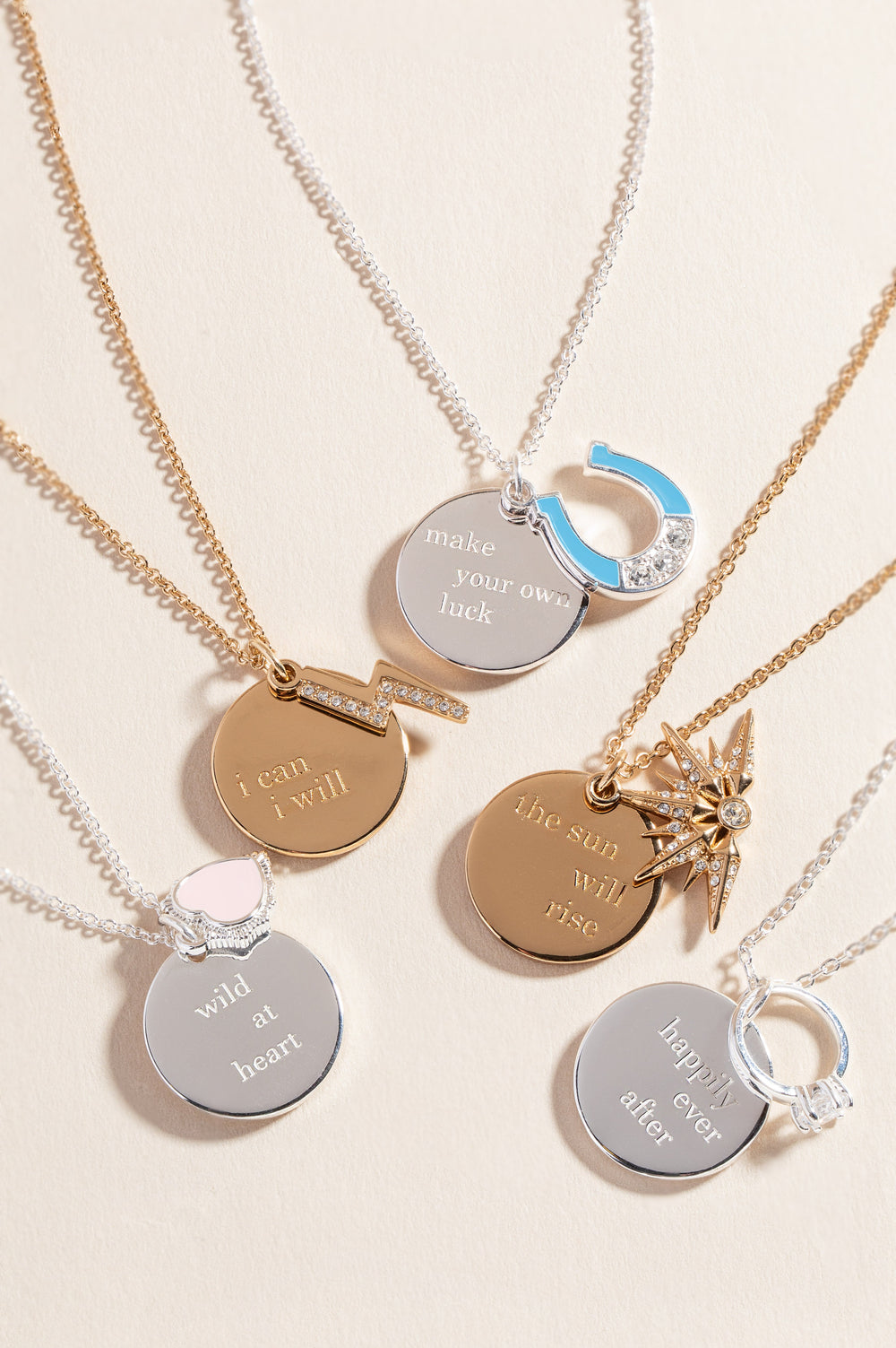 “Make Your Own Luck” Duo Charm Pendant Necklace, Necklaces, $ 29.90, A Moment Of Now™