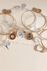 Mother of Pearl Heart Anniversary Bangle, Bracelets, $ 16.90, A Moment Of Now™