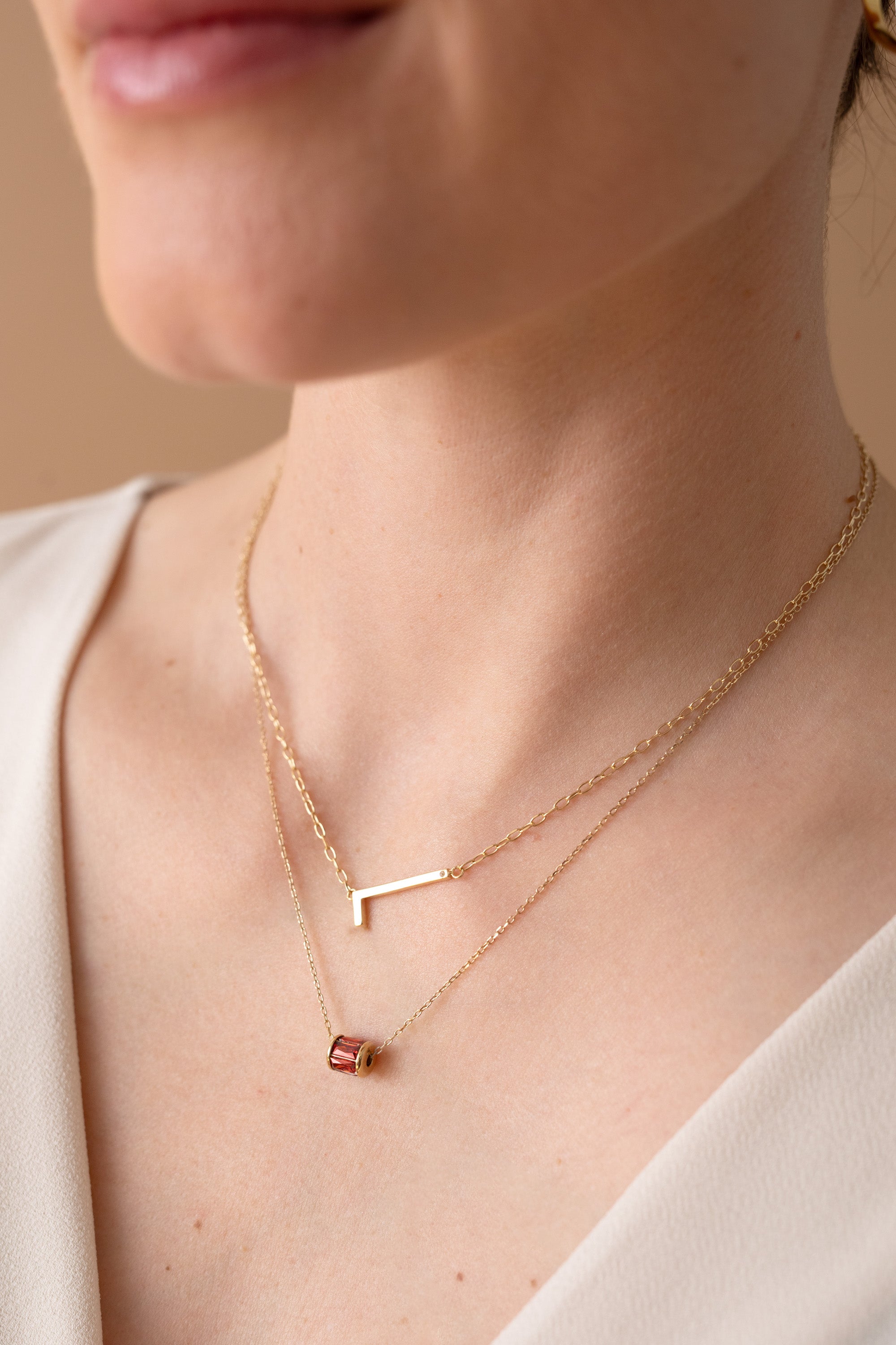 Initial L Precious Elongated Necklace, Necklaces, $ 39.90, A Moment Of Now™