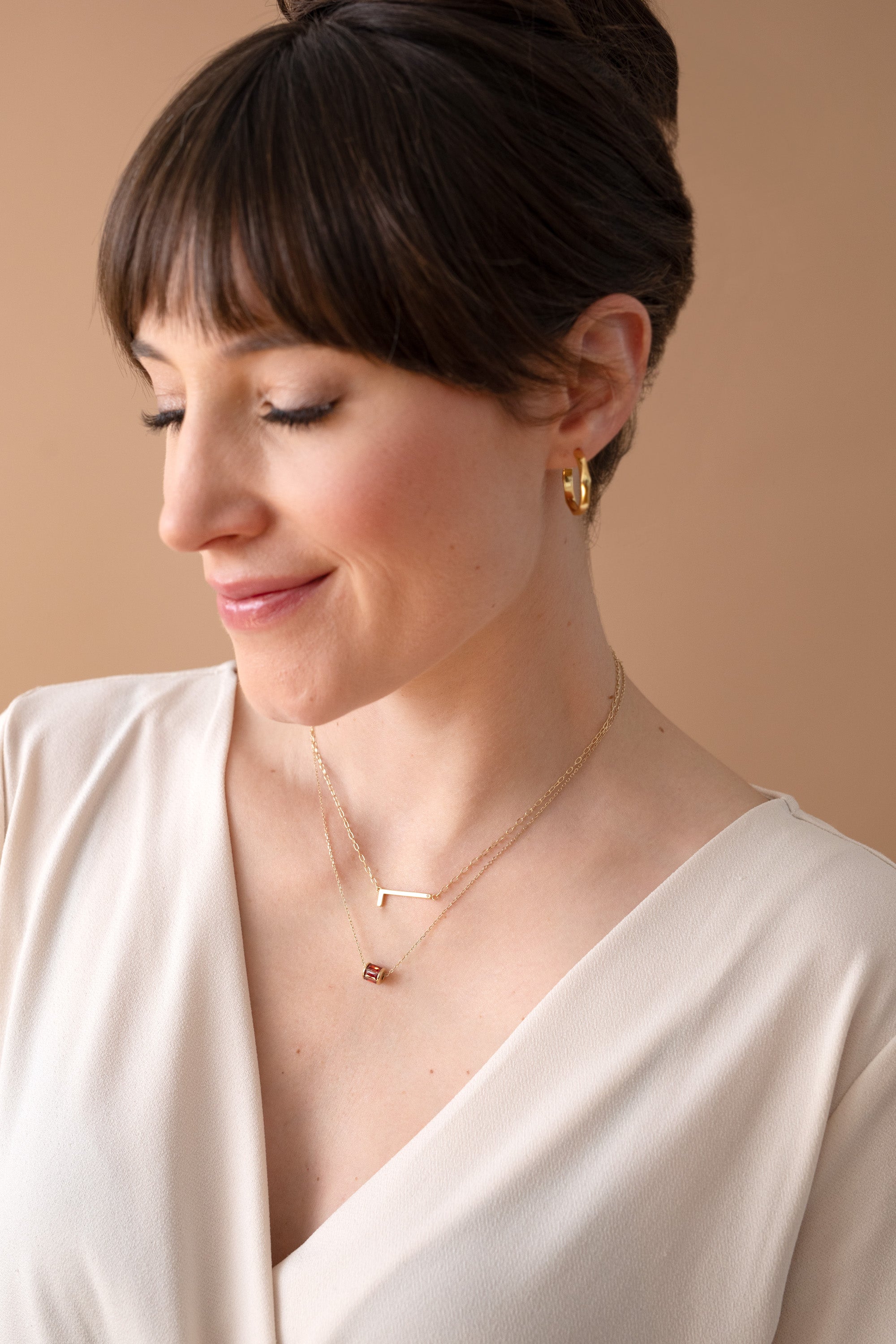 Initial L Precious Elongated Necklace, Necklaces, $ 39.90, A Moment Of Now™