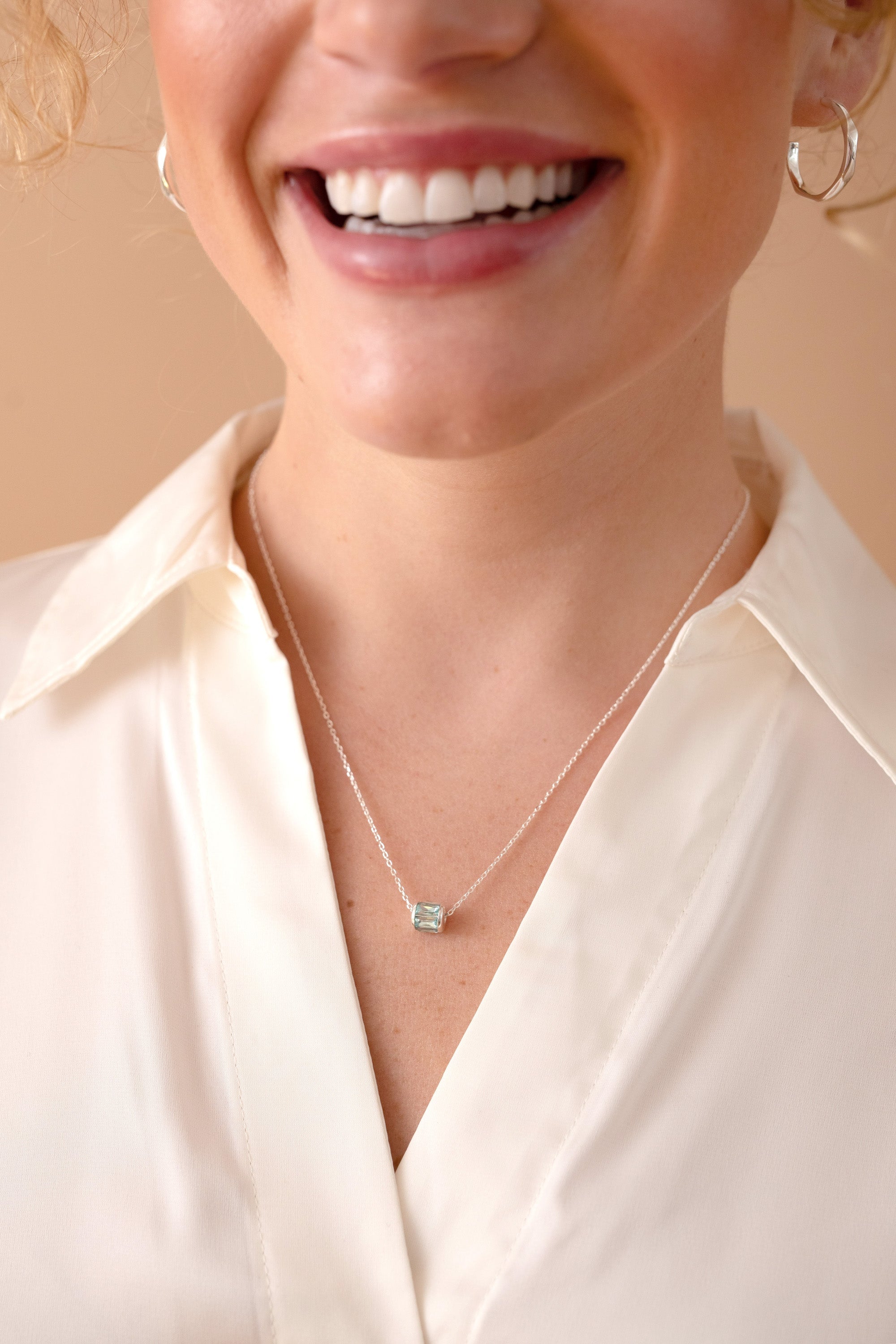 March Birthstone Precious Pendant Necklace, Necklaces, $ 88.00, A Moment Of Now™