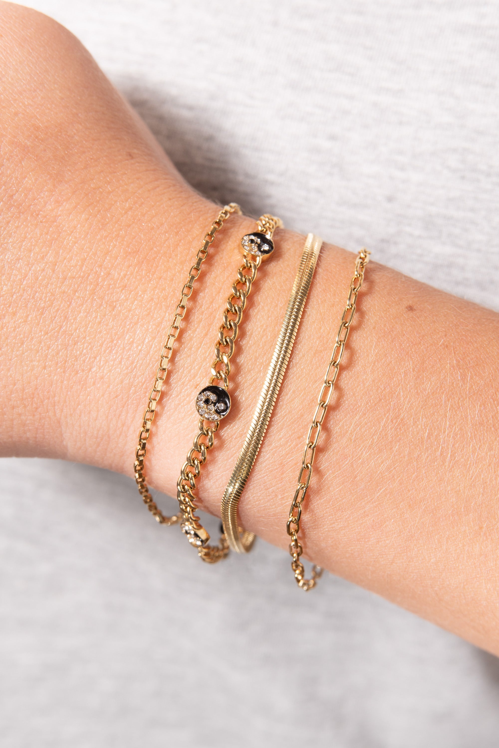 Yin Yang Curb Chain Bracelet, Bracelets, $ 37.90, A Moment Of Now™