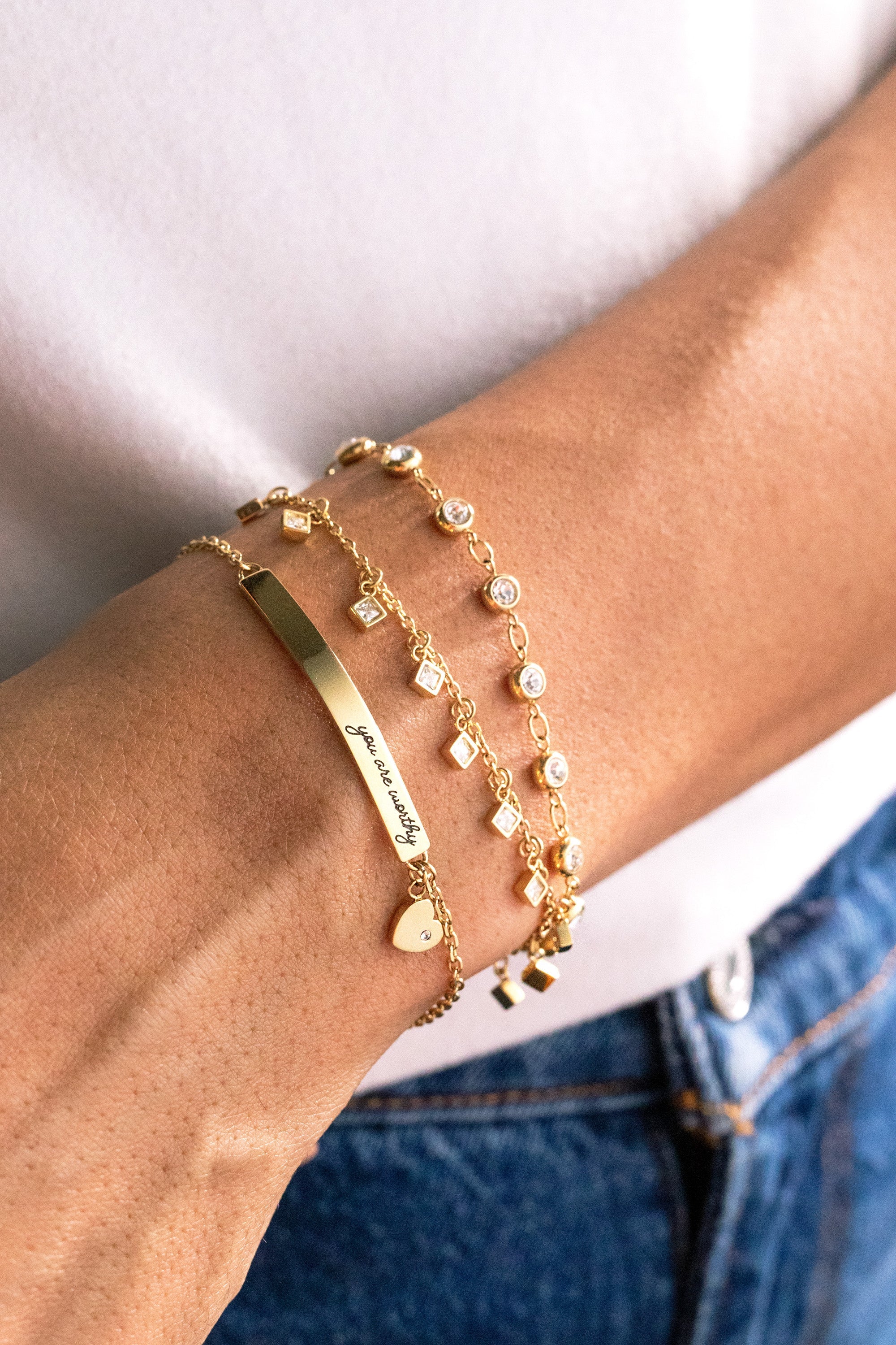 Crystal Pebble Chain Bracelet, Bracelets, $ 39.90, A Moment Of Now™