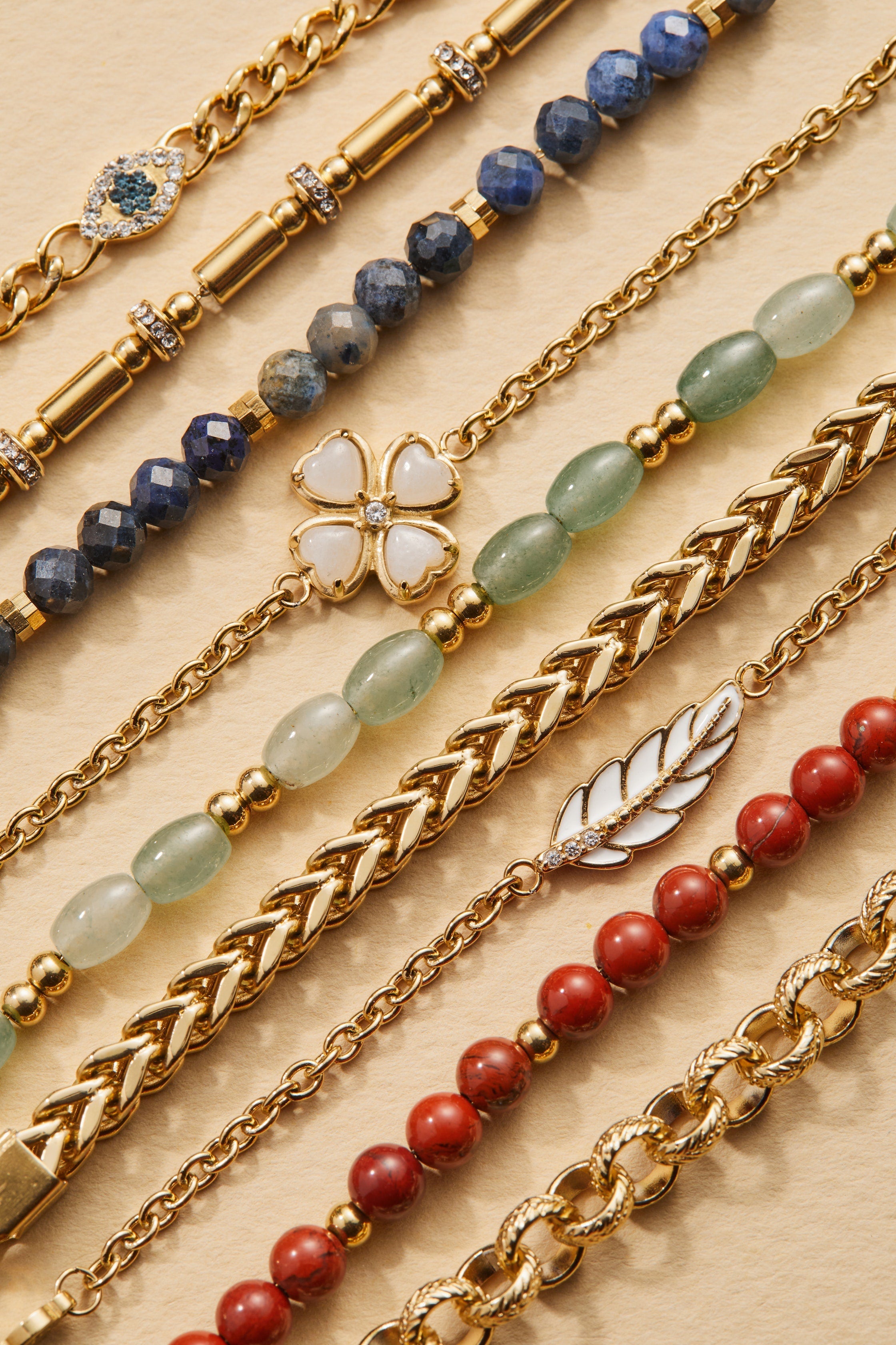 Four-Leaf Clover Stranded™ Bracelet Set, Bracelets, $ 78.00, A Moment Of Now™