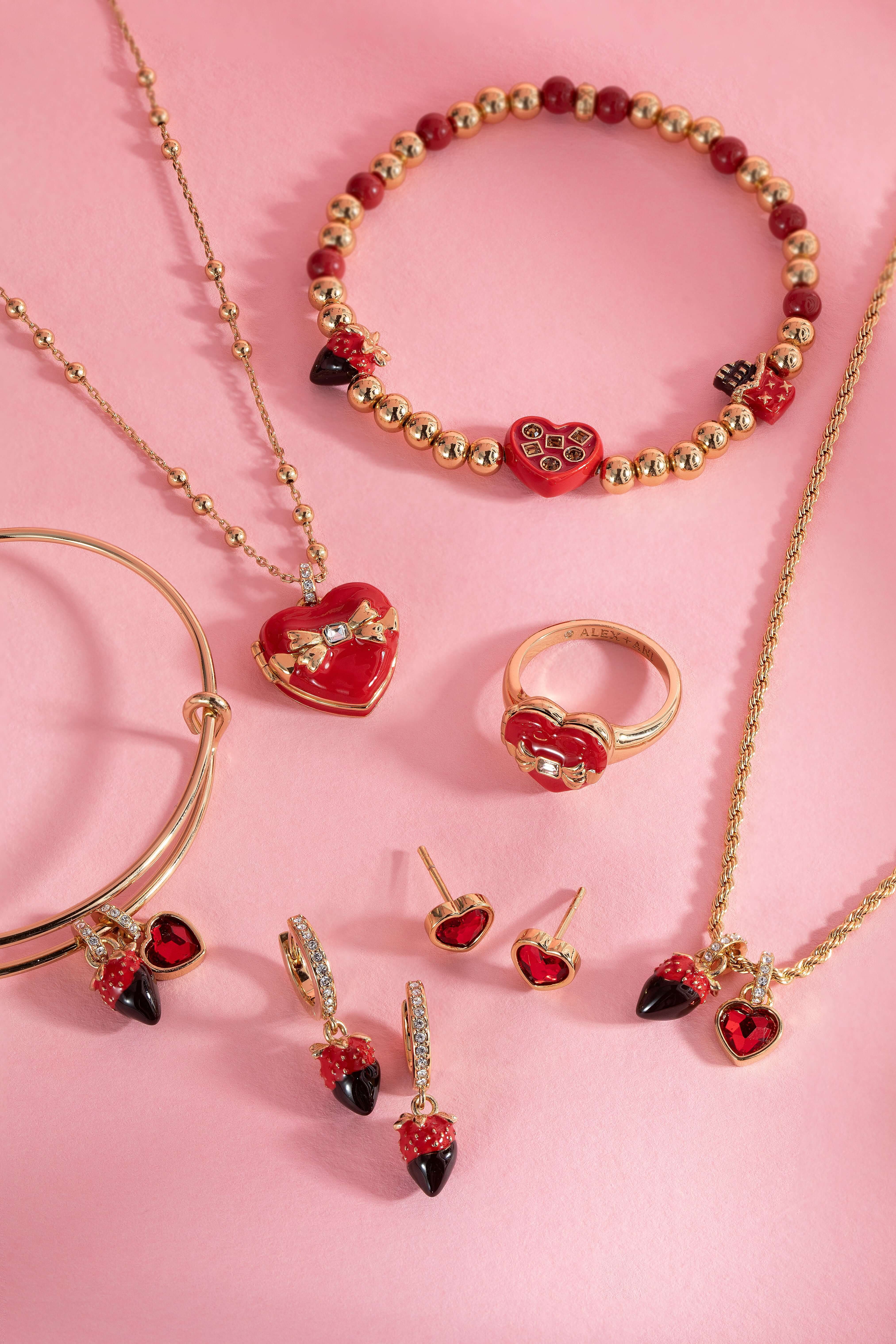 Chocolate-Covered Strawberry Duo Charm Bangle, Bracelets, $ 34.00, A Moment Of Now™