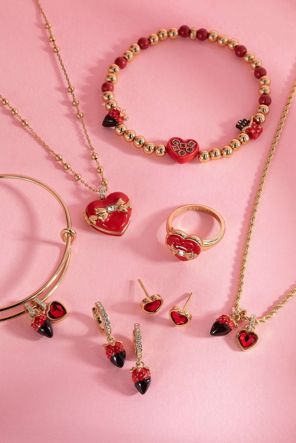 Chocolate-Covered Strawberry Duo Charm Bangle, Bracelets, $ 34.00, A Moment Of Now™
