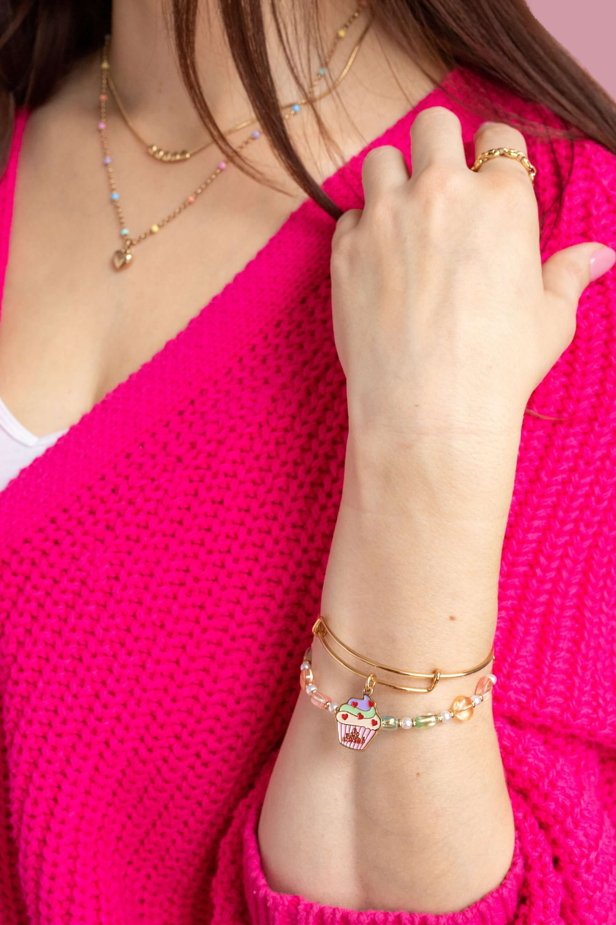 Colorful Heart Beaded Bangle, Bracelets, $ 28.00, A Moment Of Now™