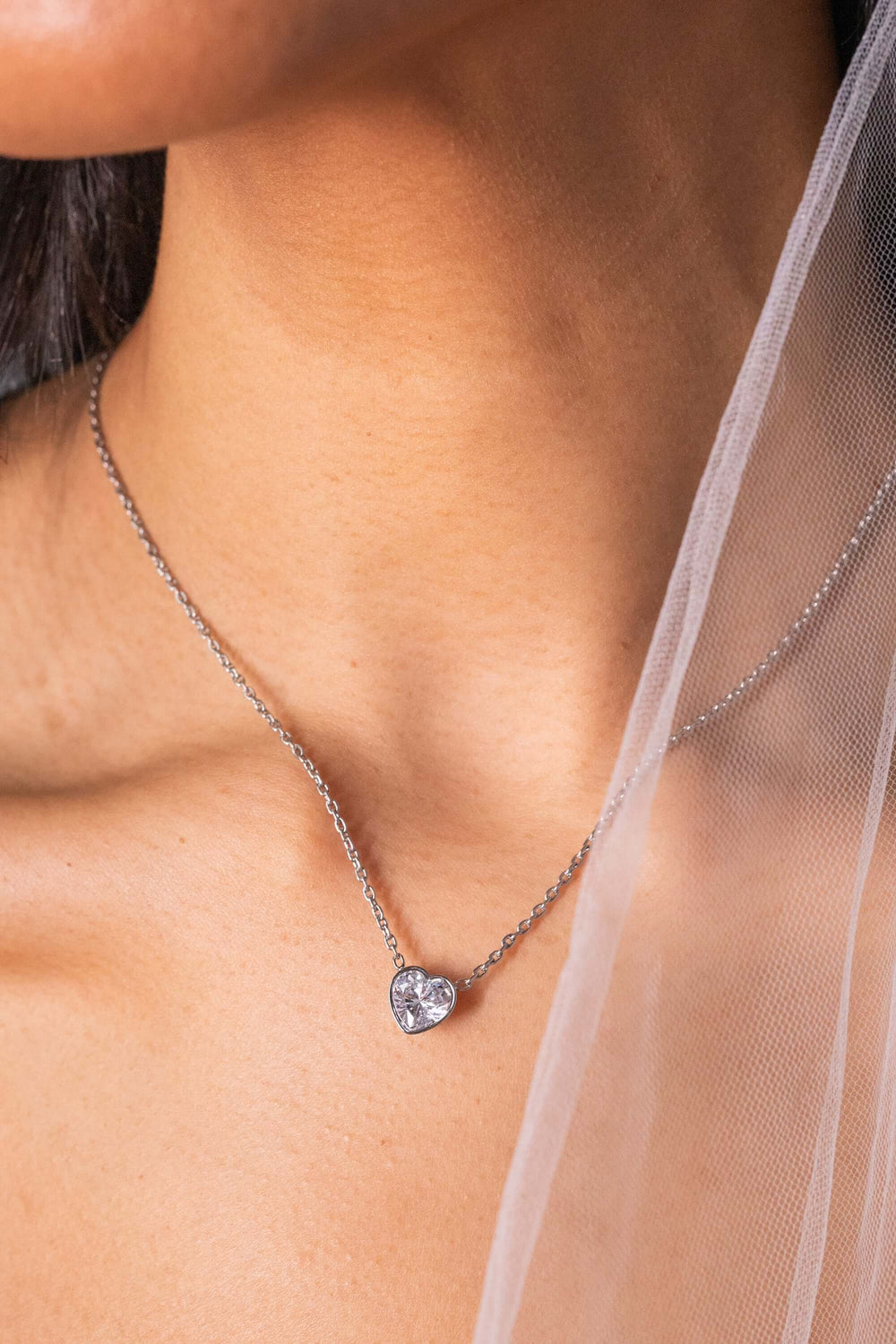 Crystal Heart Pendant Necklace, Necklaces, $ 23.90, A Moment Of Now™