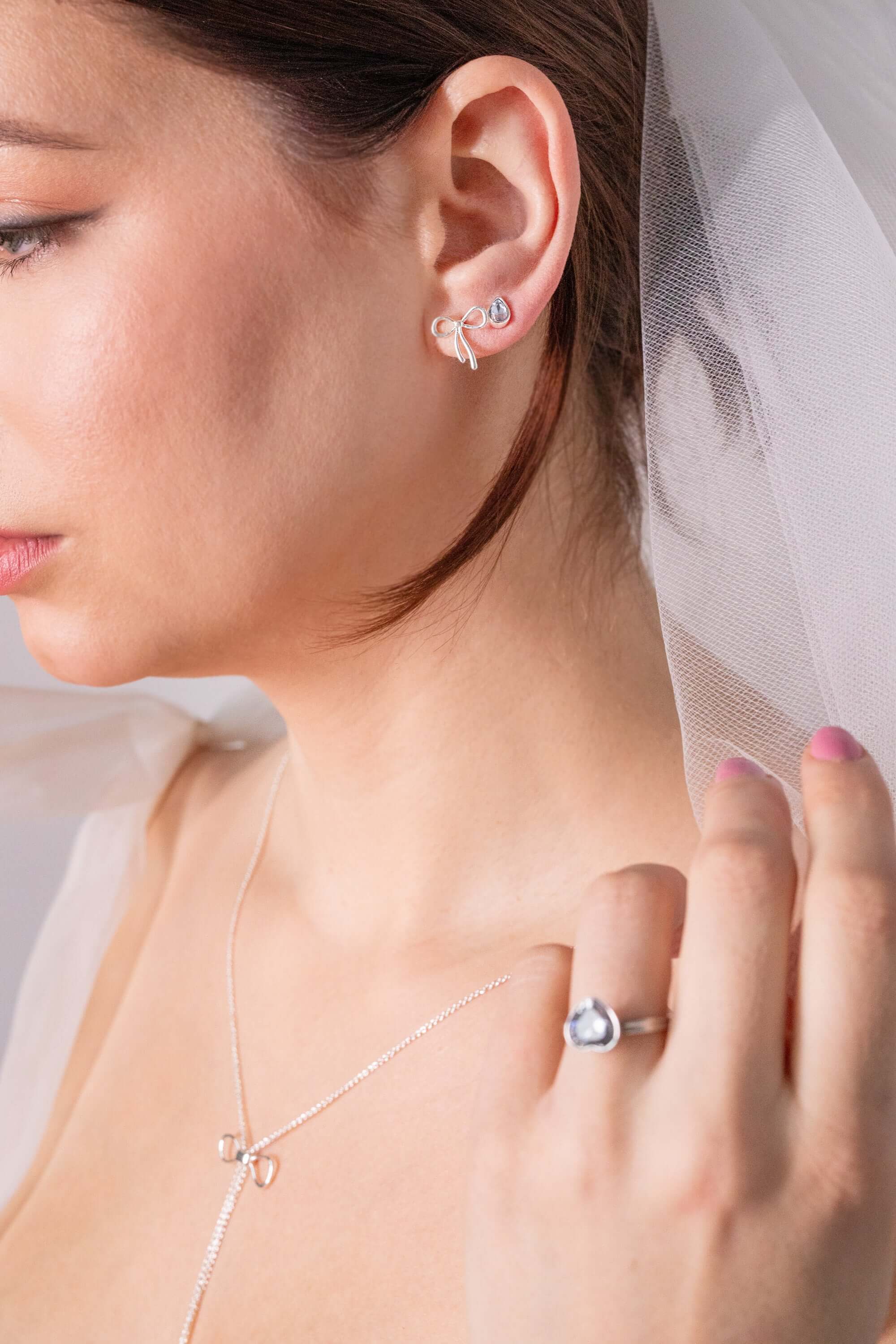 Bow & Teardrop Stud Earring Set, Earrings, $ 44.00, A Moment Of Now™