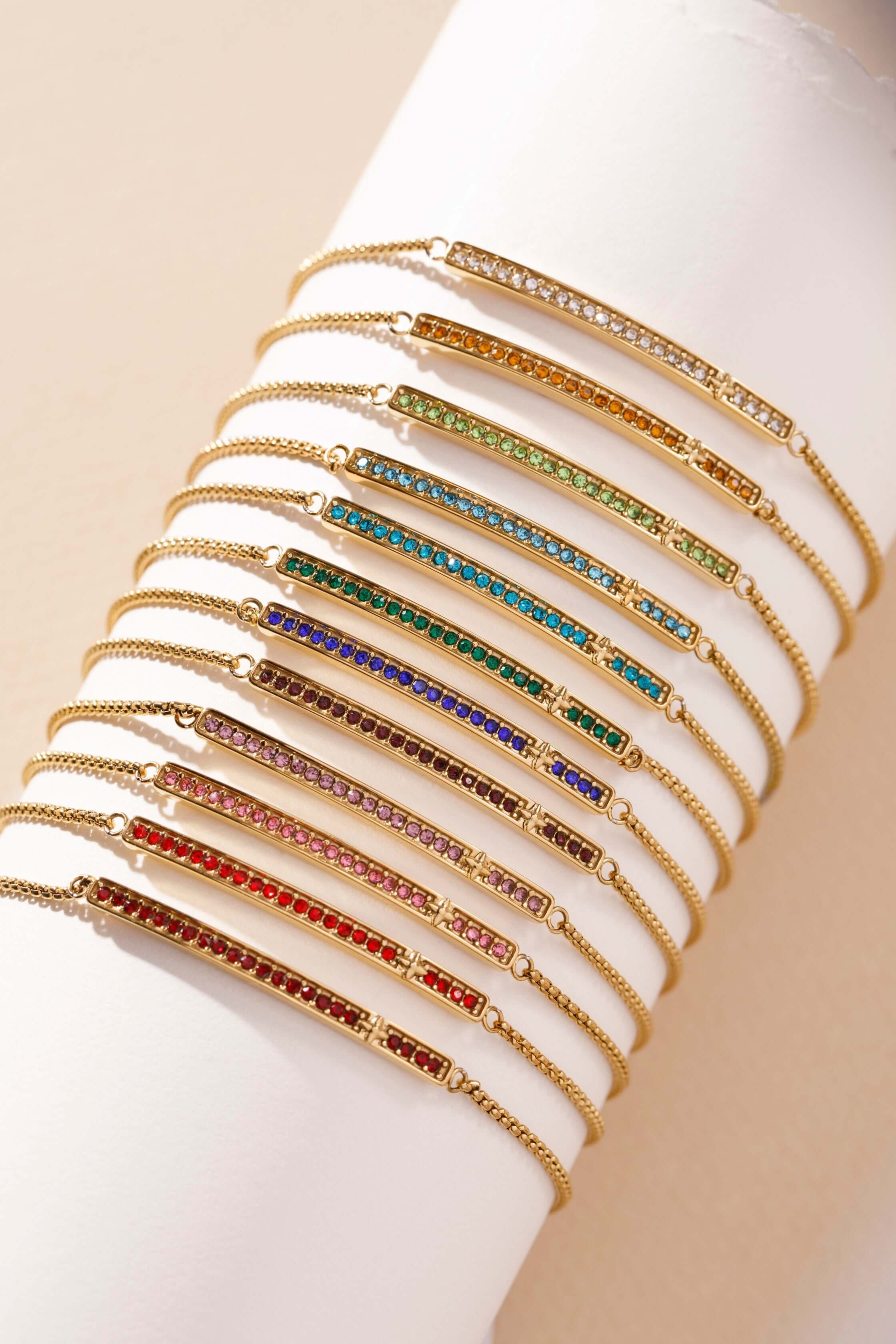 May Everyday Birthstone Pave Bolo Bracelet, Bracelets, $ 38.00, A Moment Of Now™